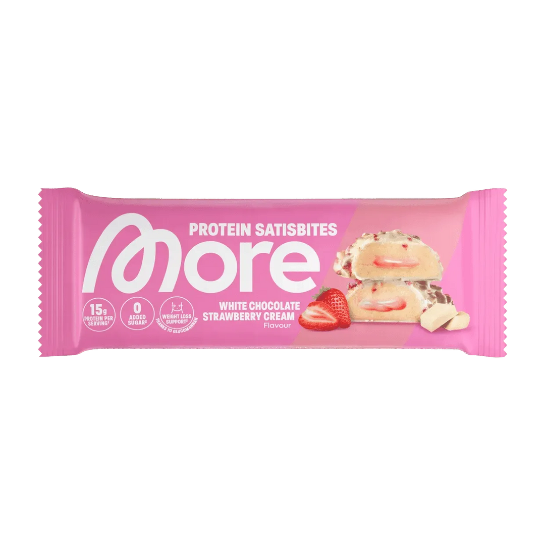 More Nutrition Protein Satisbites | 2x25g - White Chocolate Strawberry Cream / 2x25g - fitgrade.ch