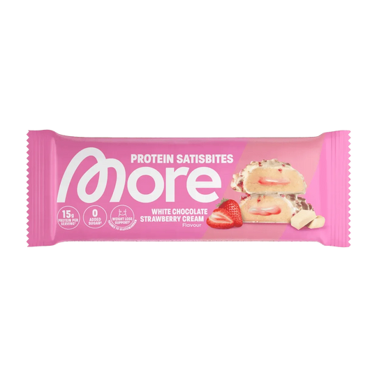 More Nutrition Protein Satisbites | 2x25g - White Chocolate Strawberry Cream / 2x25g - fitgrade.ch