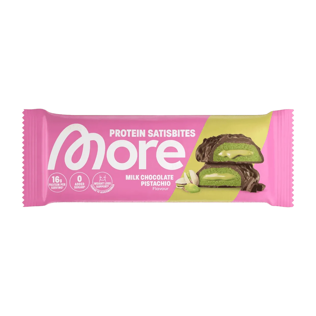 More Nutrition Protein Satisbites | 2x25g - Milk Chocolate Pistachio / 2x25g - fitgrade.ch