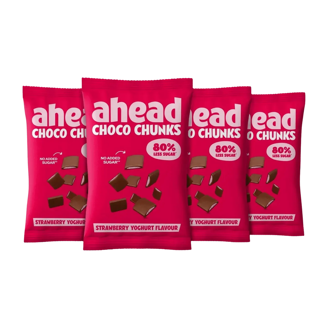 Ahead Chocolate Chunks | 150g Strawberry Yogurt Chocolate 4x150g - fitgrade.ch