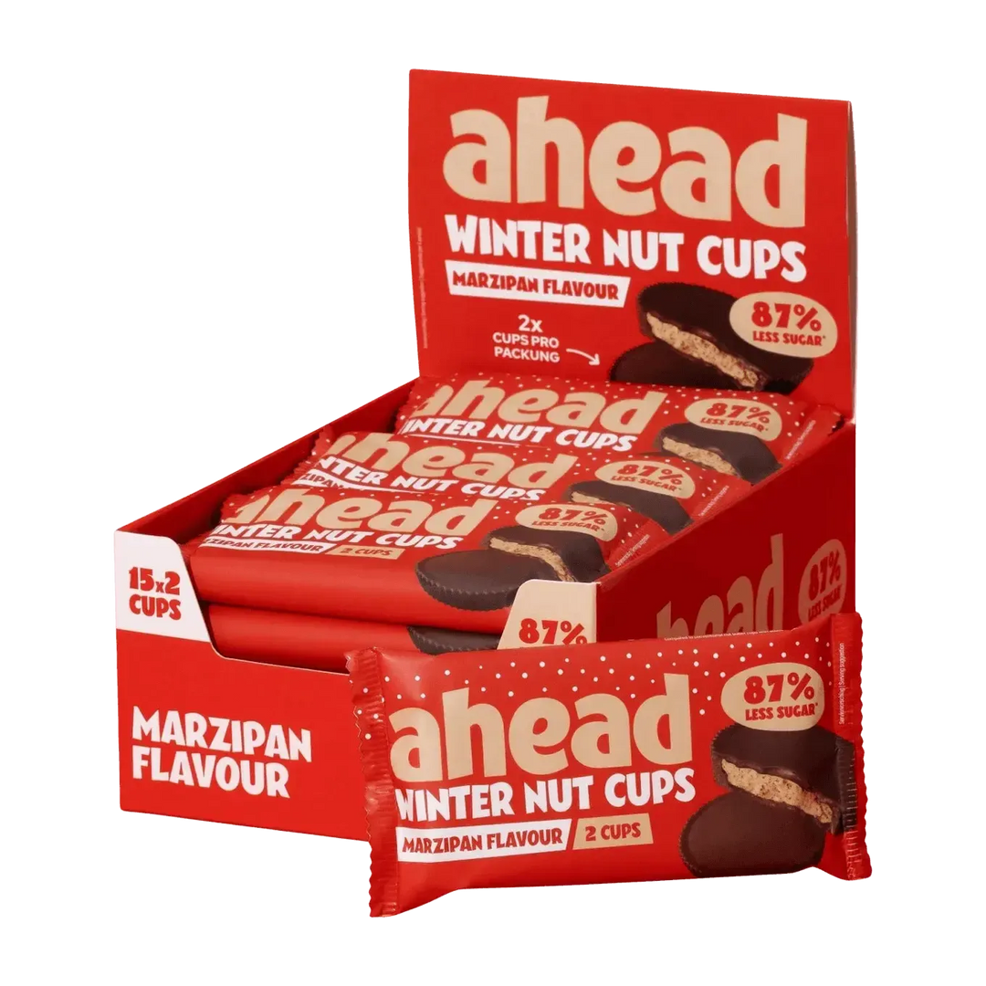 Ahead Cups | 2x17g 2 Cups Dark Chocolate Marzipan Nut Butter - fitgrade.ch