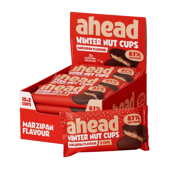 Ahead Cups | 2x17g 2 Cups Dark Chocolate Marzipan Nut Butter - fitgrade.ch