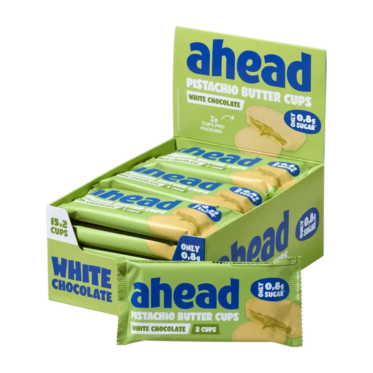 Ahead Cups | 2x17g 2 Cups White Chocolate Pistachio Butter - fitgrade.ch