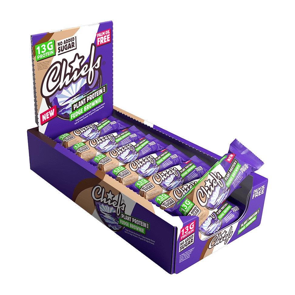 Chiefs Plant Protein Bar | 55g 15x55g Fudge Brownie (Vegan) - fitgrade.ch