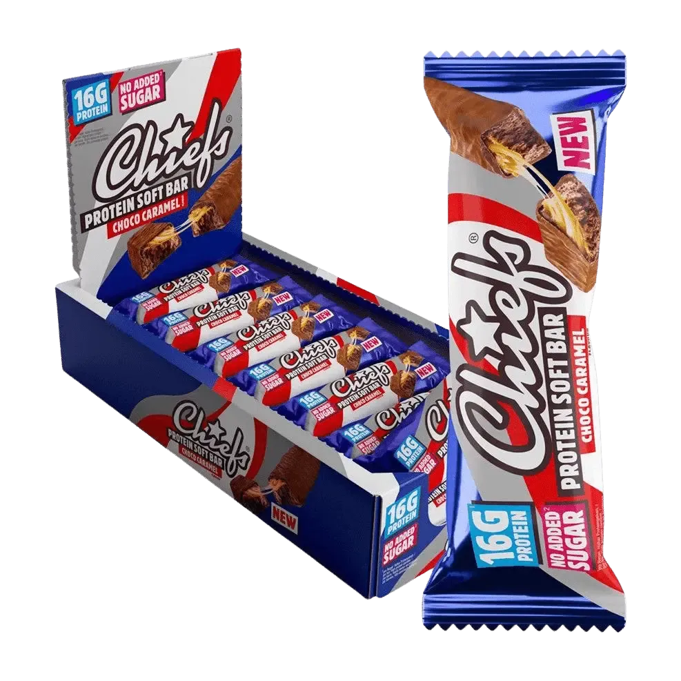 Chiefs Protein Soft Bar | 55g 15x55g Choco Caramel - fitgrade.ch