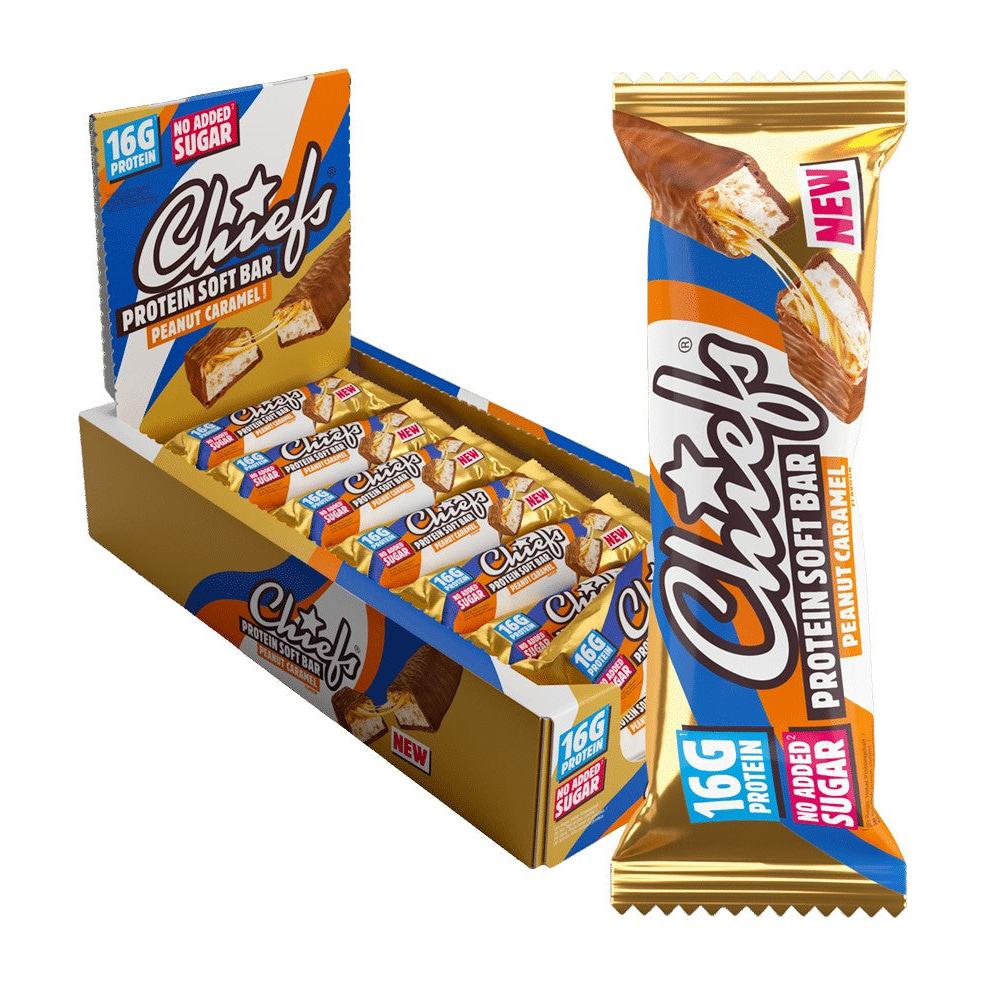 Chiefs Protein Soft Bar | 55g 15x55g Peanut Caramel - fitgrade.ch