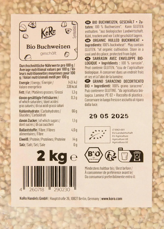 KoRo Bio Buchweizen | 2 kg - fitgrade.ch
