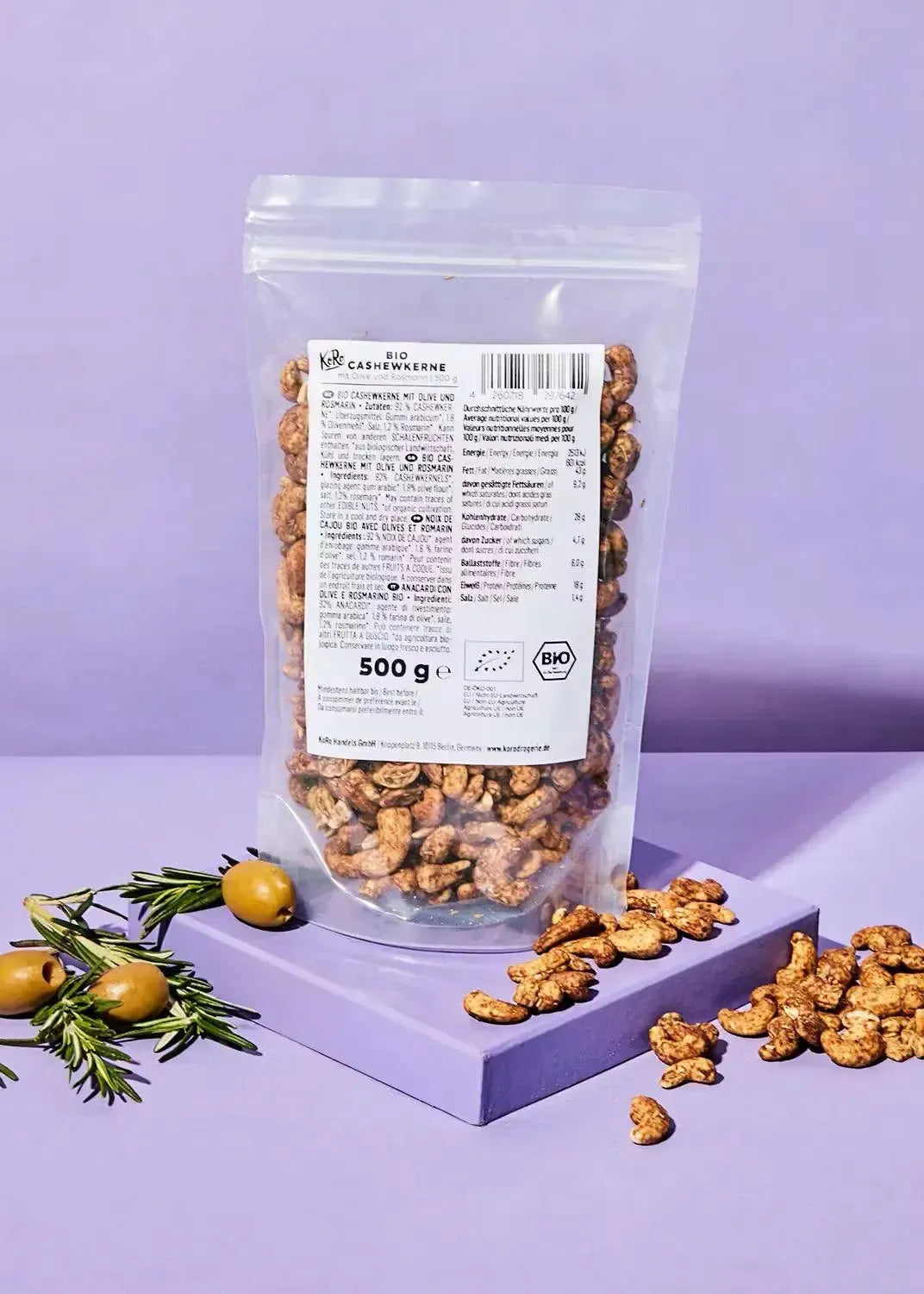 KoRo Bio Cashewkerne mit Olive und Rosmarin | 500g - fitgrade.ch