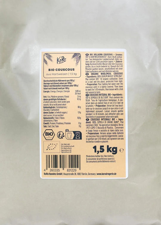 KoRo Bio Couscous | 1.5 Kg - fitgrade.ch
