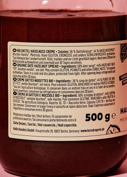 KoRo Bio Dattel Haselnuss Creme | 500g - fitgrade.ch