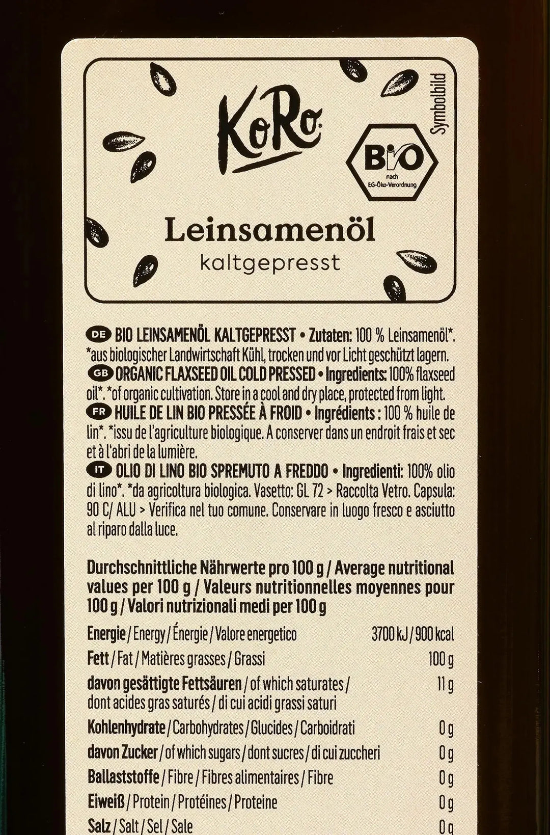KoRo Bio Leinsamenöl | 0,75 L - fitgrade.ch