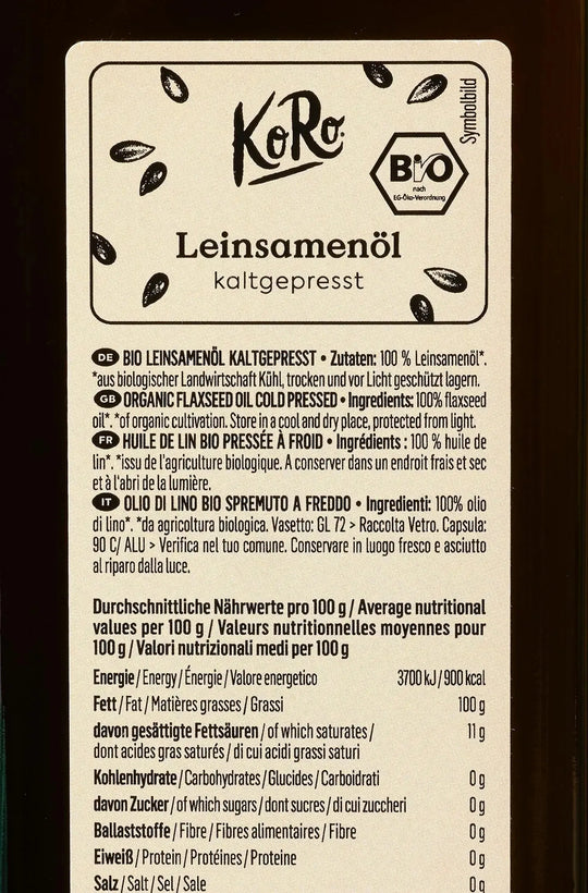 KoRo Bio Leinsamenöl | 0,75 L - fitgrade.ch