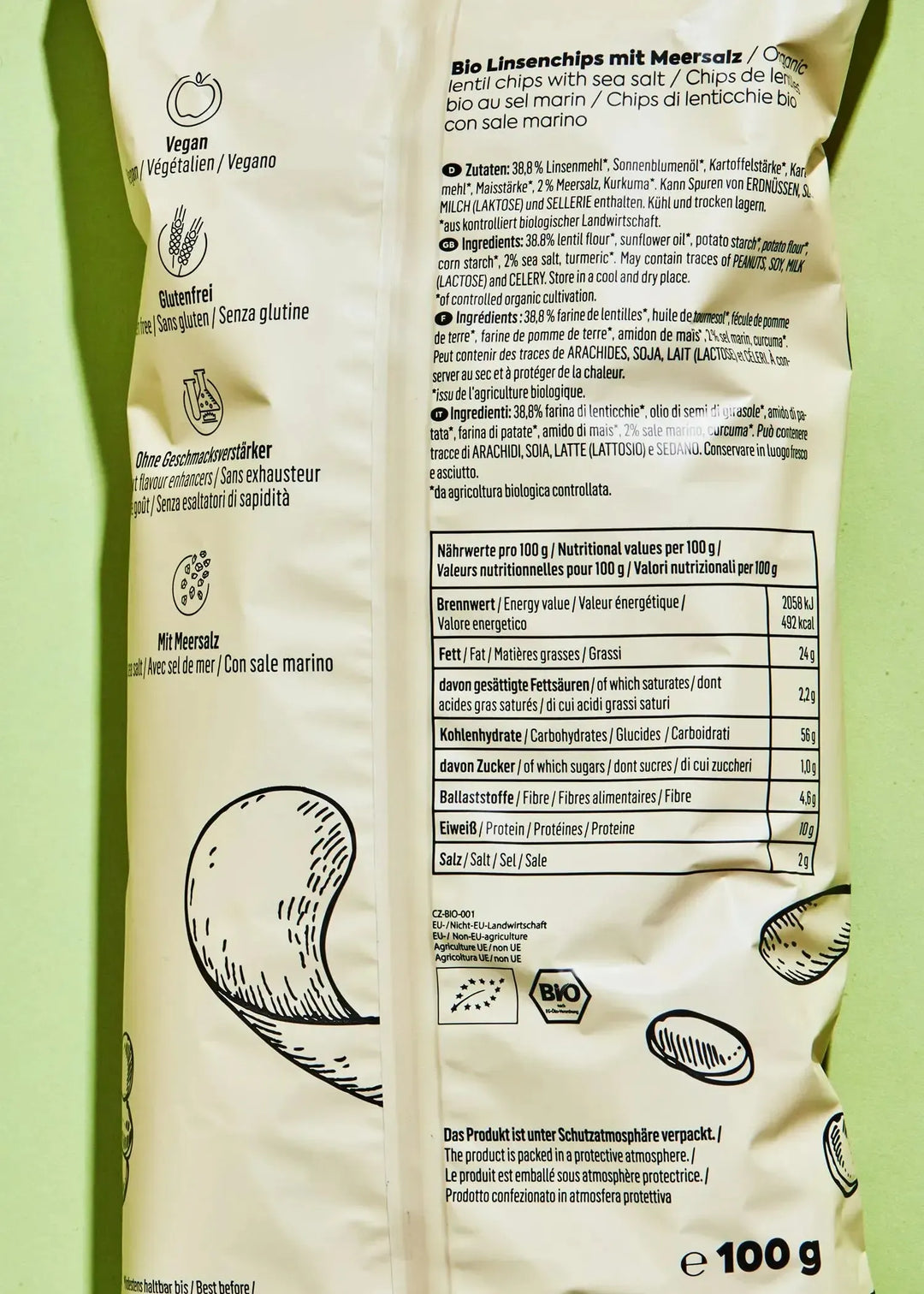 KoRo Bio Linsenchips mit Meersalz | 100g - fitgrade.ch