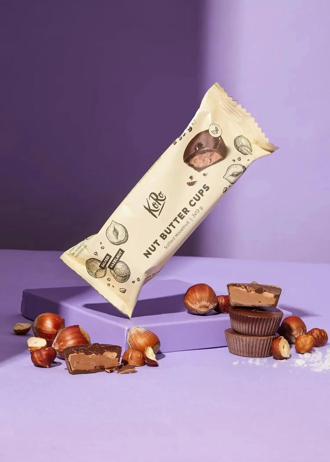 KoRo Bio Nut Butter Cups | 3x13g 3x13g Salty Hazelnut - fitgrade.ch