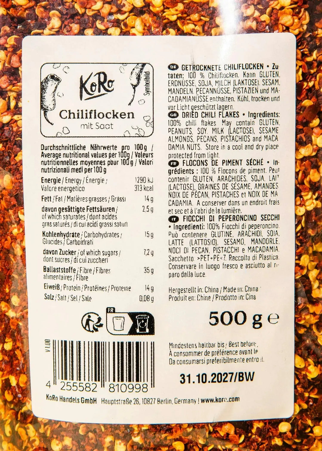 KoRo Chiliflocken | 500g - fitgrade.ch