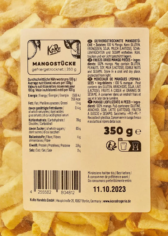 KoRo Gefriergetrocknete Mangostücke | 350g - fitgrade.ch