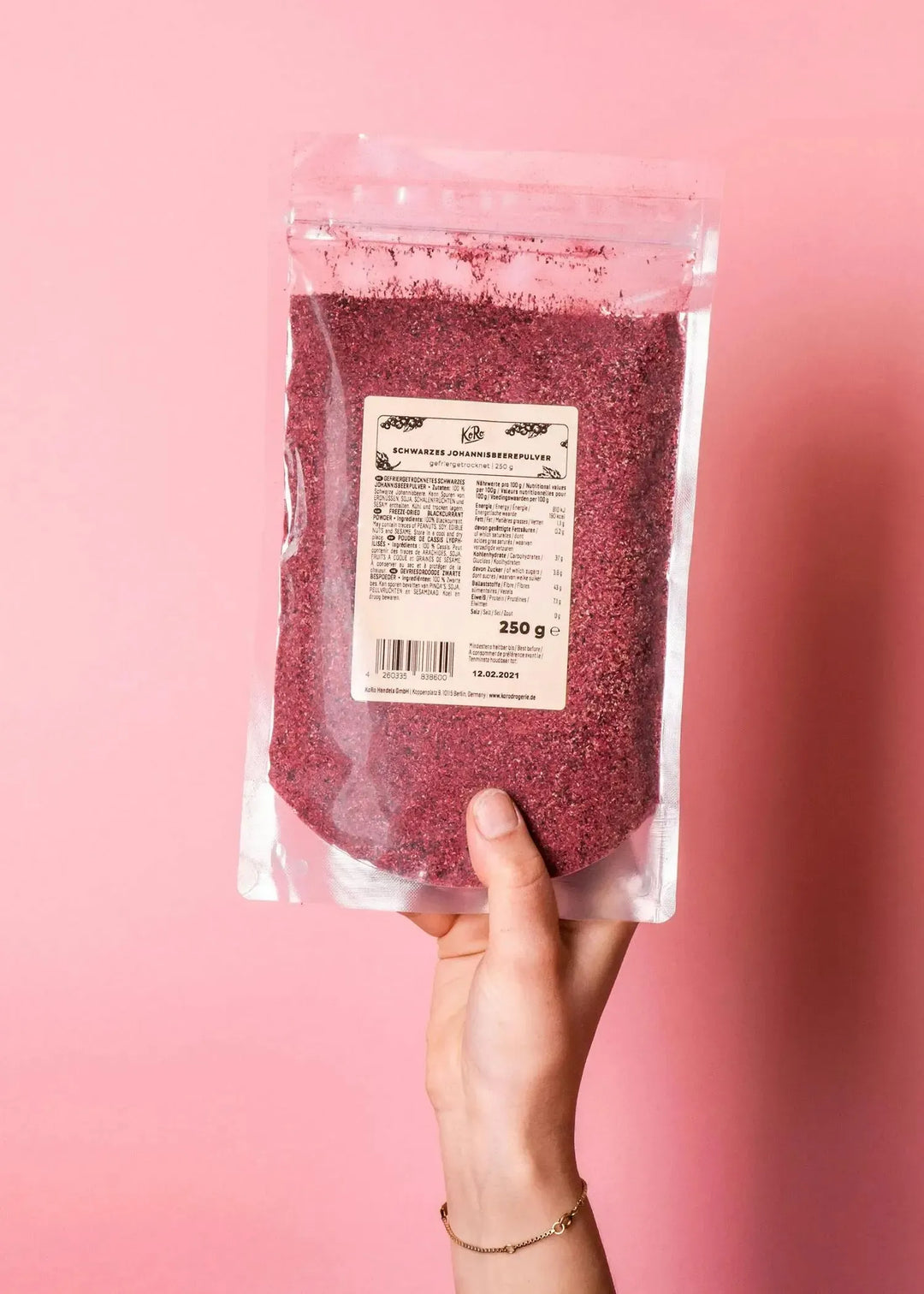 KoRo Gefriergetrocknetes schwarzes Johannisbeerpulver | 250 g - fitgrade.ch
