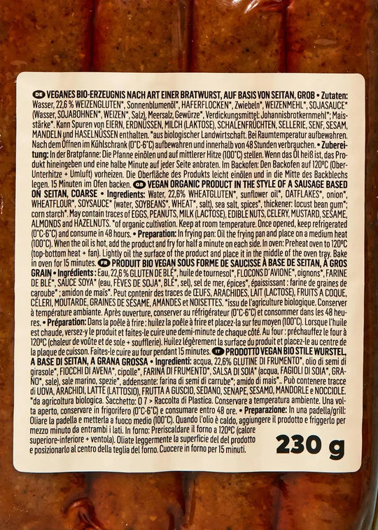 KoRo Grobe vegane Bio Bratwurst | 230g - fitgrade.ch