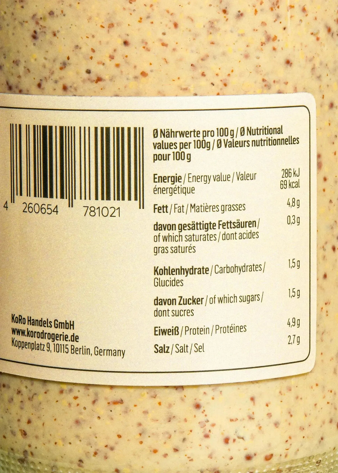KoRo Mittelscharfer Senf ohne Zuckerzusatz | 680 ml - fitgrade.ch