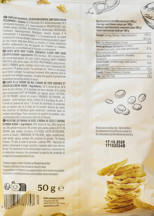 KoRo Protein Pop Chips mit Sour Cream | 50 g - fitgrade.ch