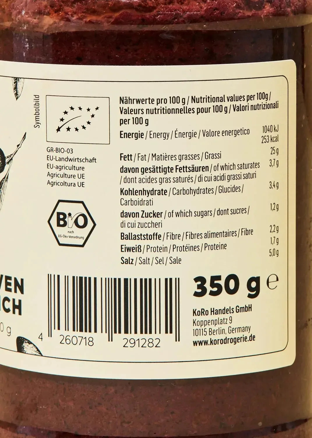 KoRo Schwarze Bio Oliven Aufstrich | 350 g - fitgrade.ch