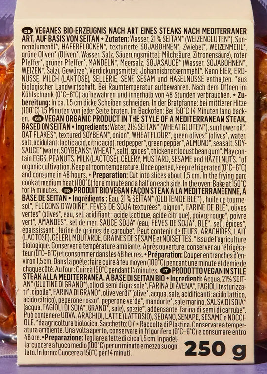 KoRo Veganes Bio Seitan Steak Mediterrane Art | 250g - fitgrade.ch