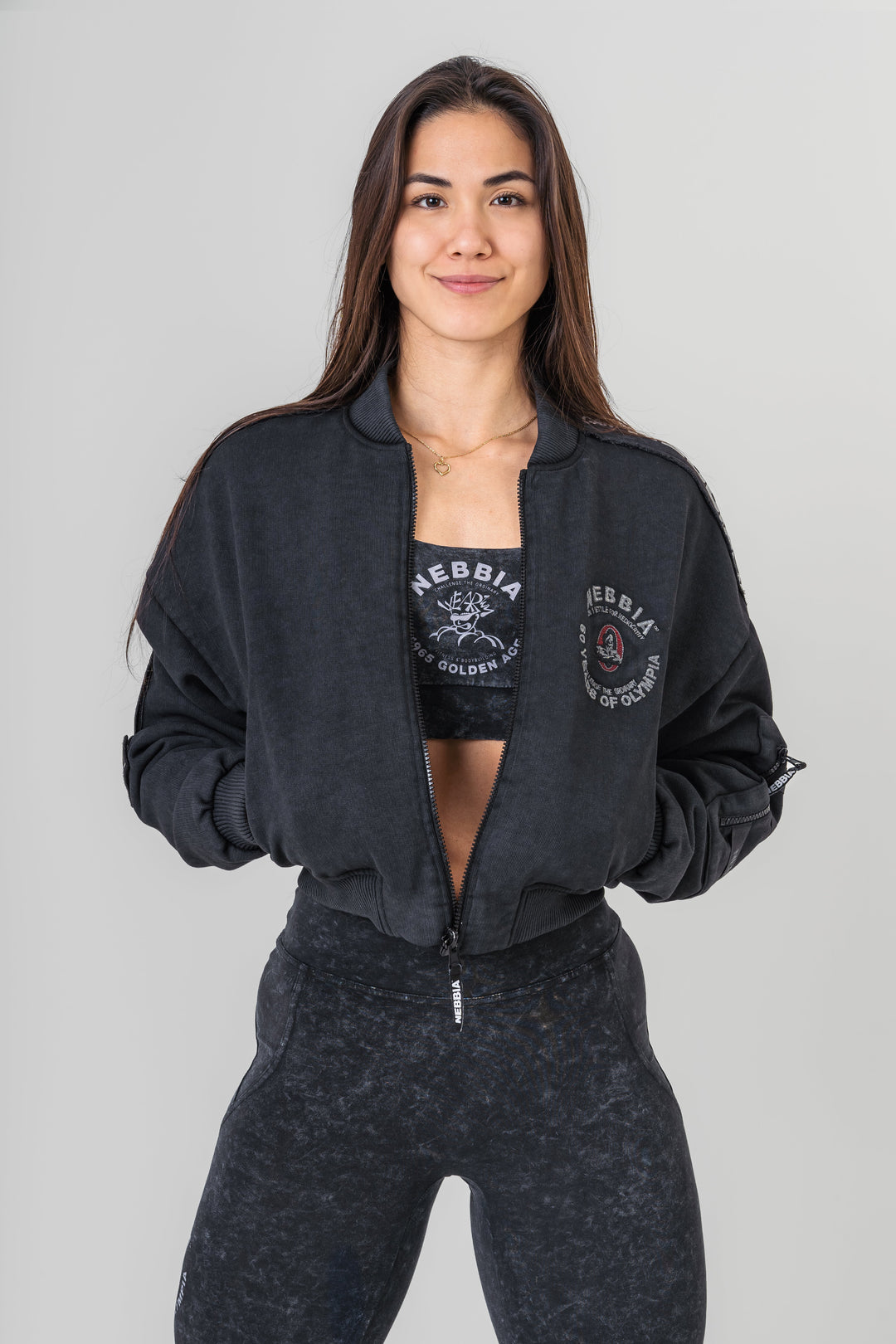 Nebbia Washed-Off Women's Bomber Jacket LEGEND - fitgrade.ch