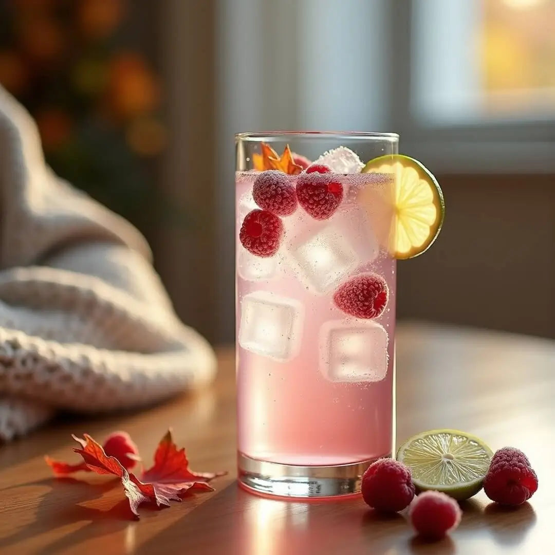 Herbstlicher Pineberry Protein Spritz mit Beeren und Eis - fitgrade.ch