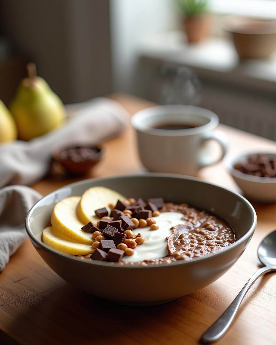 Wärmende Schoko-Porridge-Bowl - fitgrade.ch