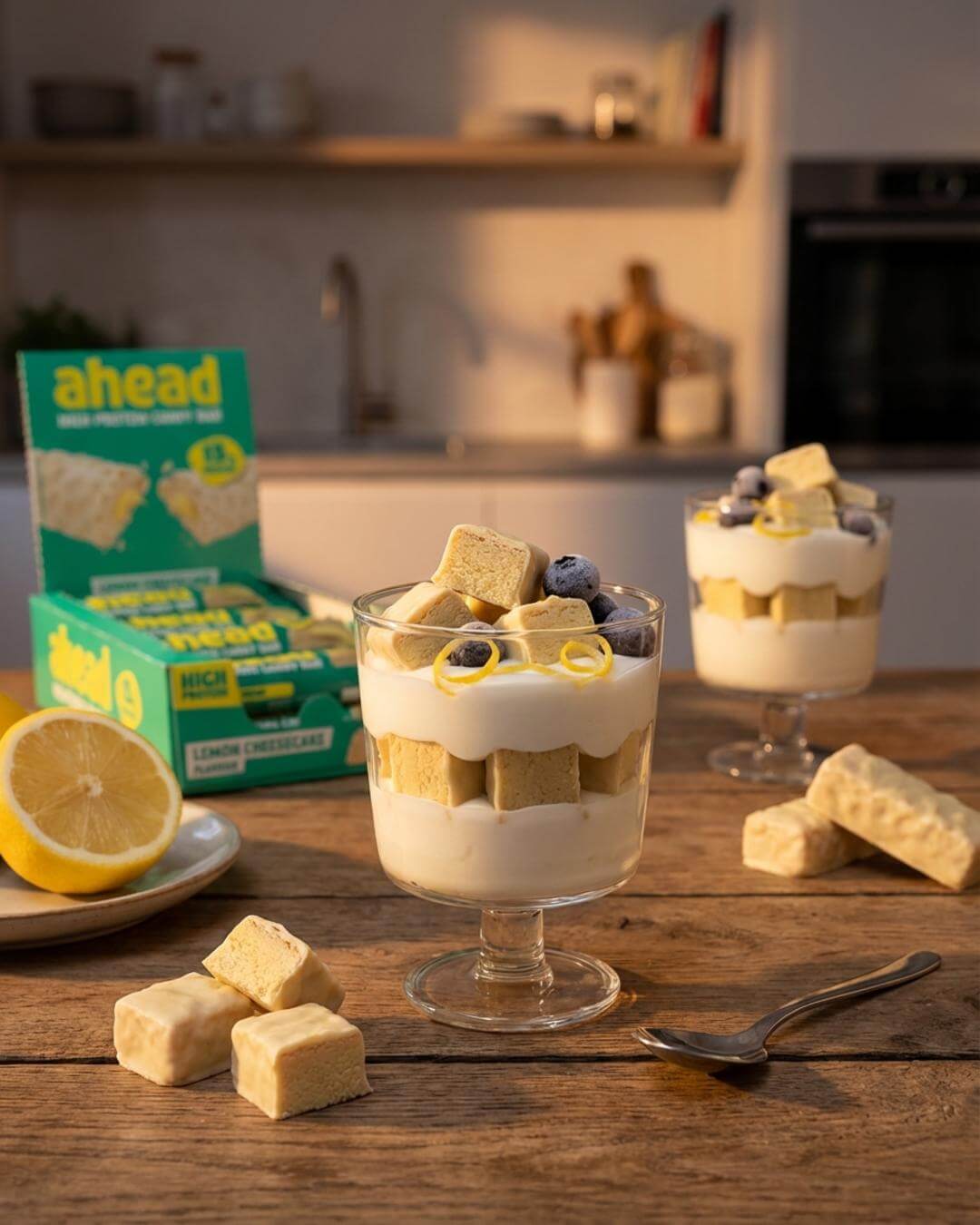 Lemon-Proteinriegel-Dessert im Glas - fitgrade.ch