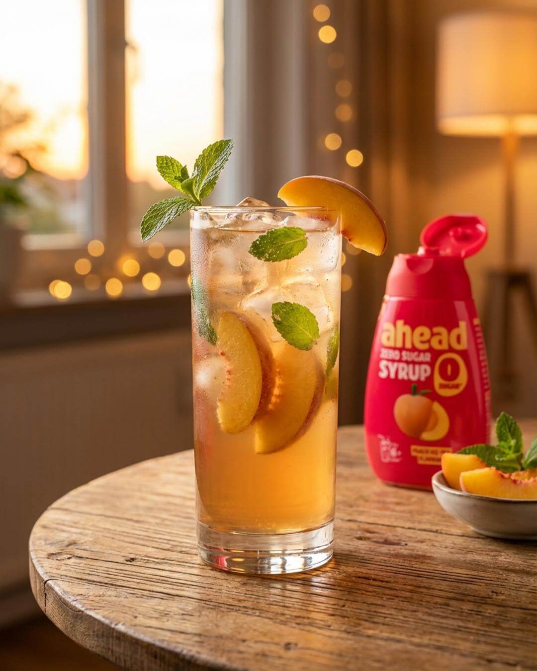 Leichter Peach-Eistee-Mocktail - fitgrade.ch