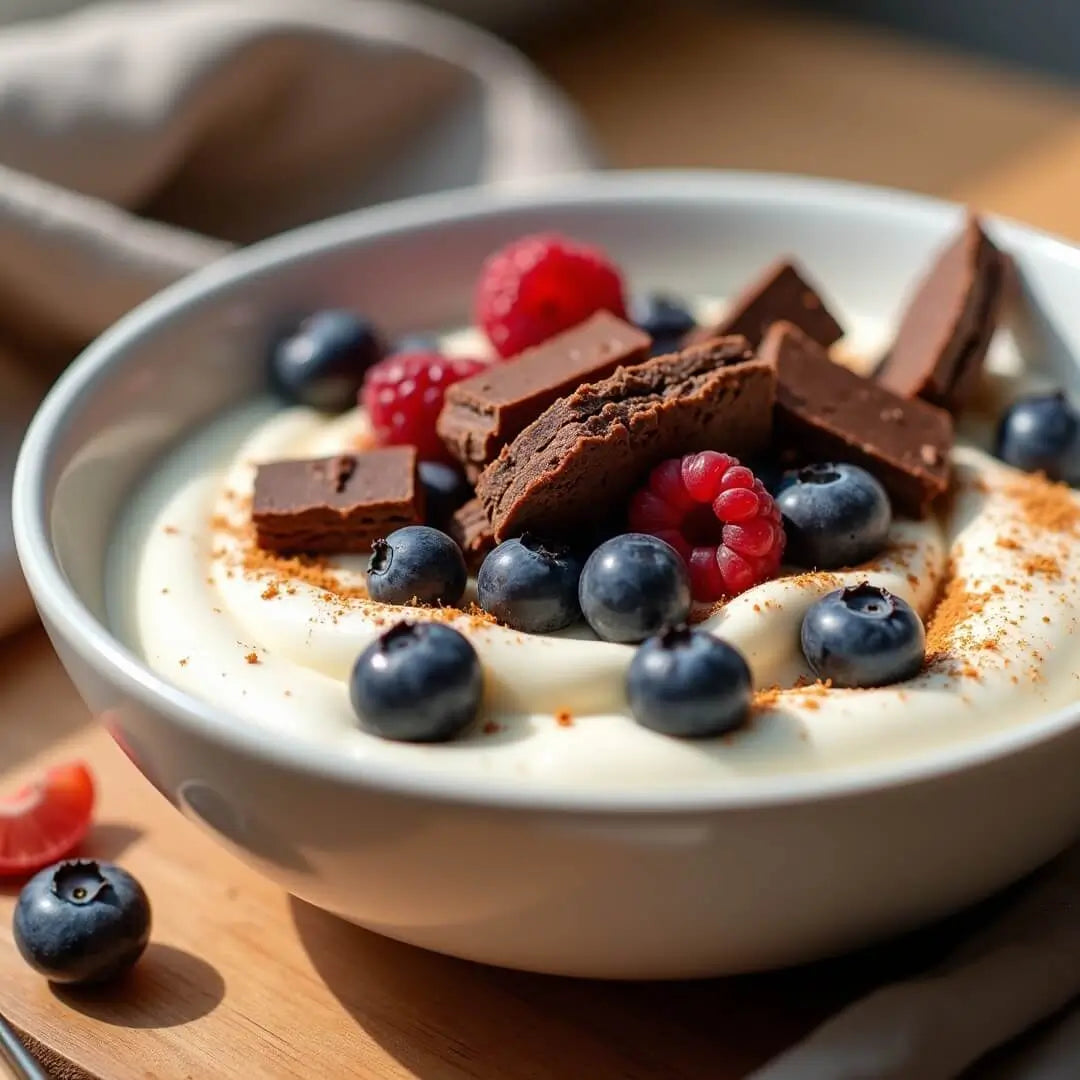 Protein-Dessert-Bowl mit Riegel-Topping - fitgrade.ch