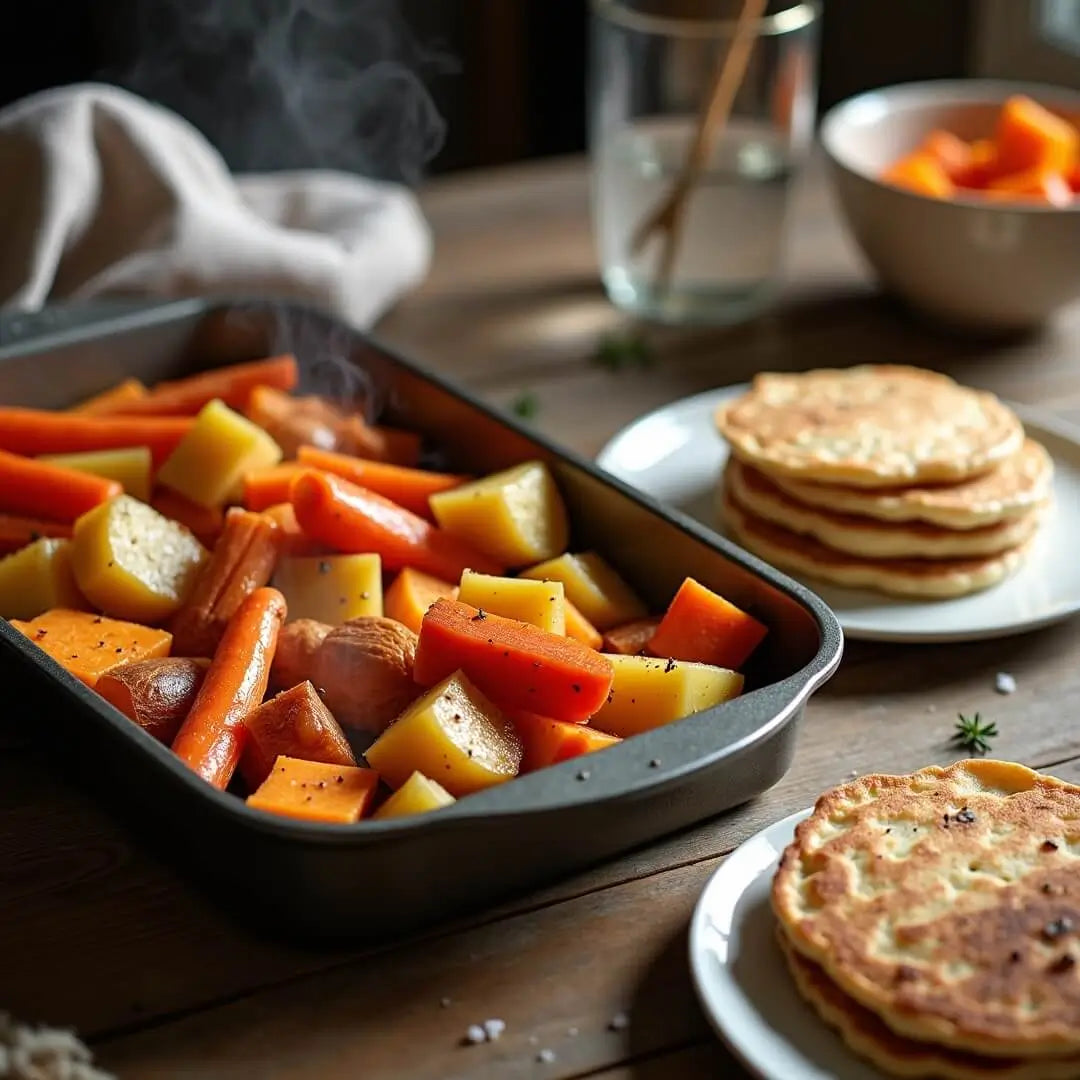 Knuspriges Winter-Ofengemüse & leichte Protein-Pancakes - fitgrade.ch