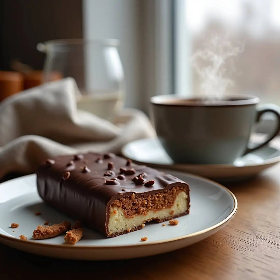 Warmer Genussmoment mit Proteinriegel - fitgrade.ch