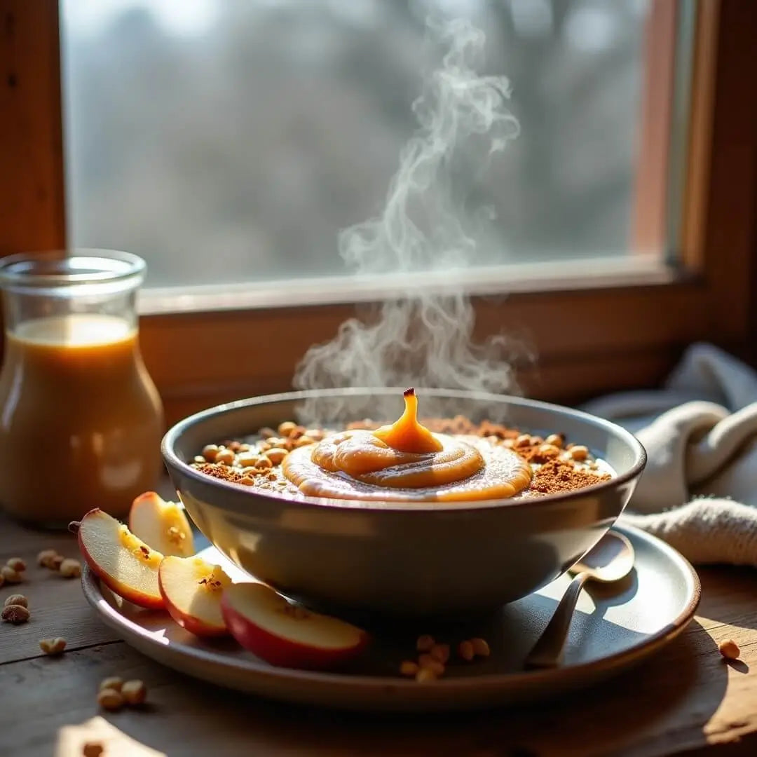 Warmer Protein-Porridge mit cremiger Erdnussbutter-Sauce - fitgrade.ch