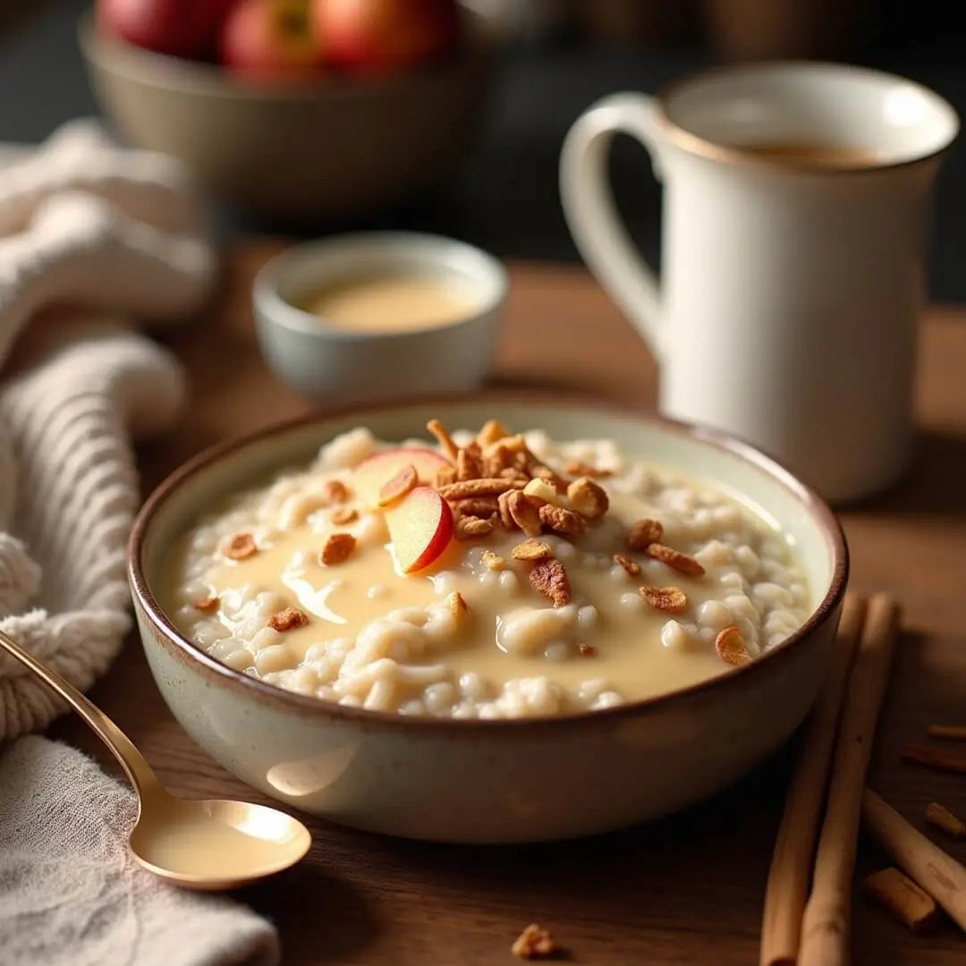 Warmer Kokos-Protein-Porridge mit Apfel und Crunch - fitgrade.ch