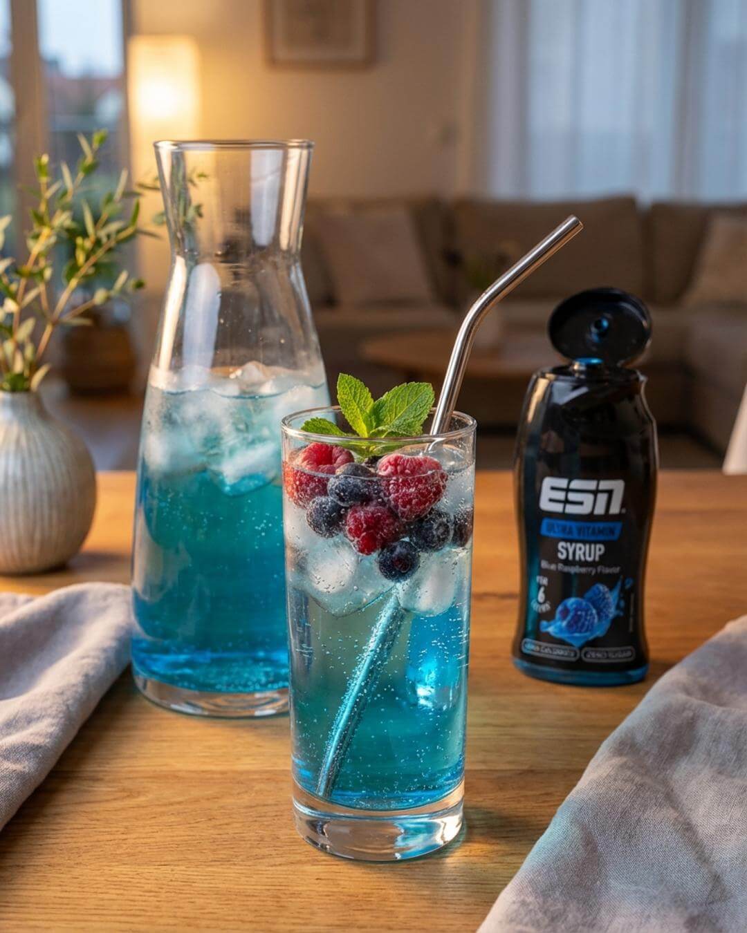 Blue-Raspberry-Eisdrink ohne Zucker - fitgrade.ch