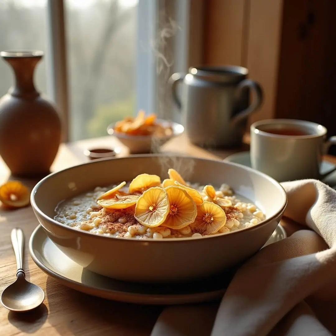 Knusper-Apfelchips-Zimtporridge - fitgrade.ch