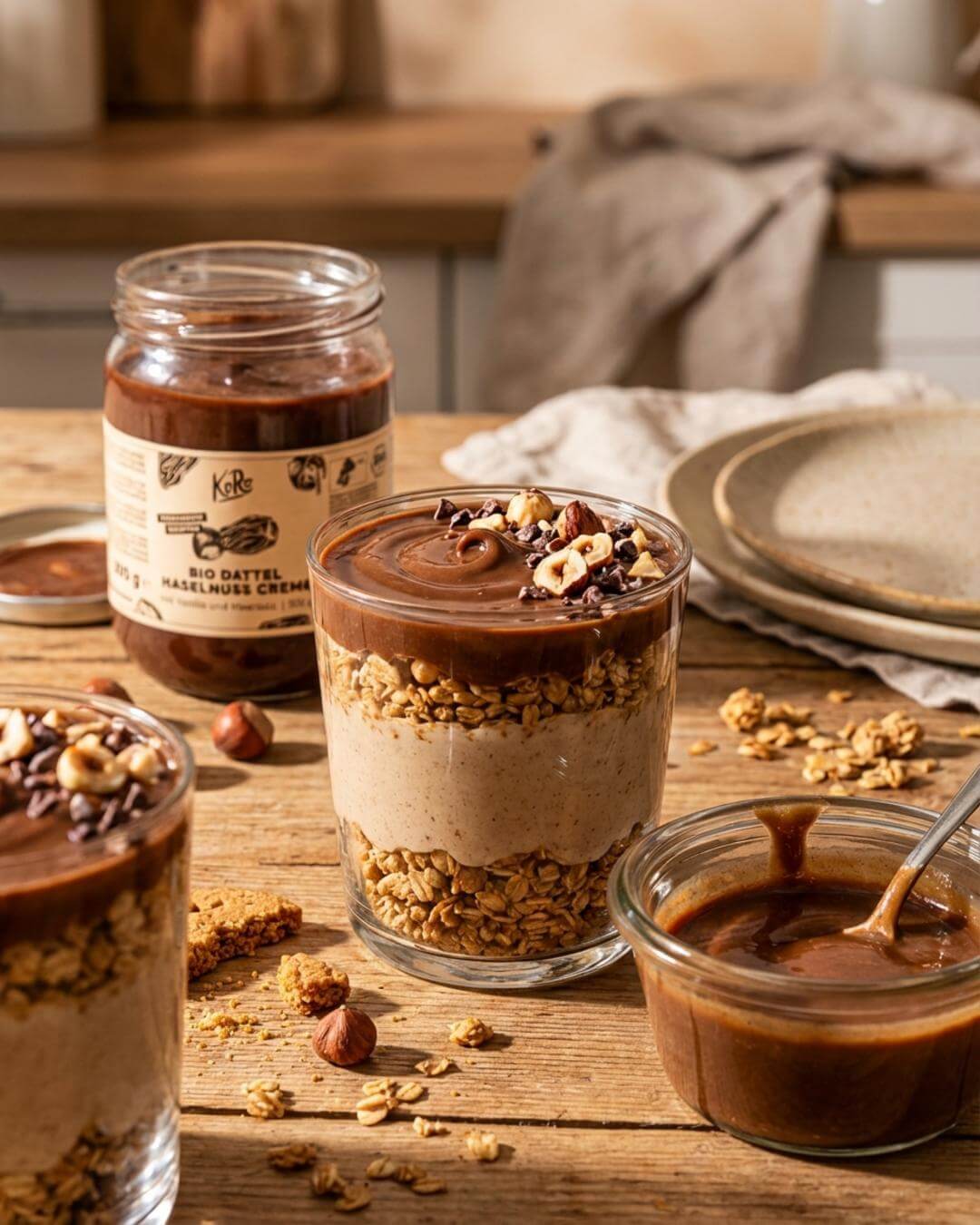 Cremiges Dattel-Haselnuss Schichtdessert - fitgrade.ch