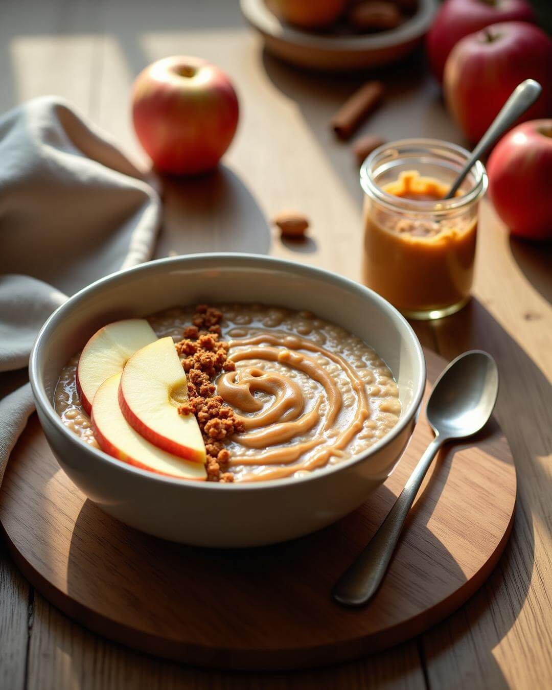 Cremiger Mandel-Apfel-Porridge mit Zimt und Vanille - fitgrade.ch