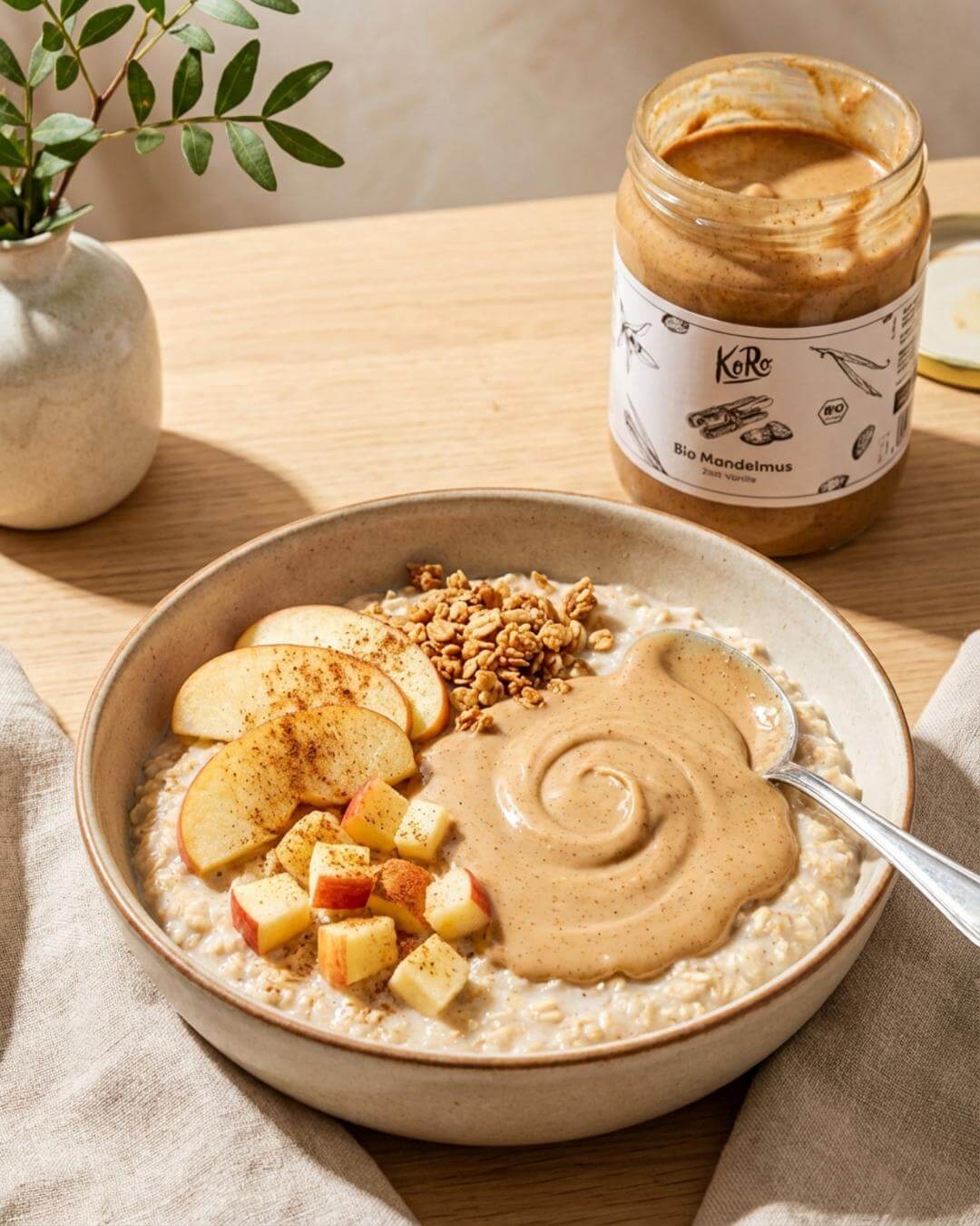 Zimt-Vanille-Mandel-Apfel-Porridge - fitgrade.ch