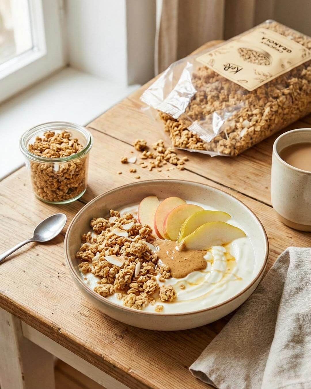 Warme Crunch-Joghurt-Bowl mit Hafer-Granola - fitgrade.ch