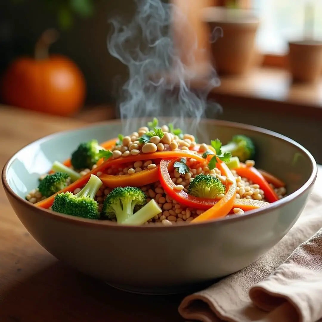 Herbstliche Erdnuss-Satay-Bowl - fitgrade.ch