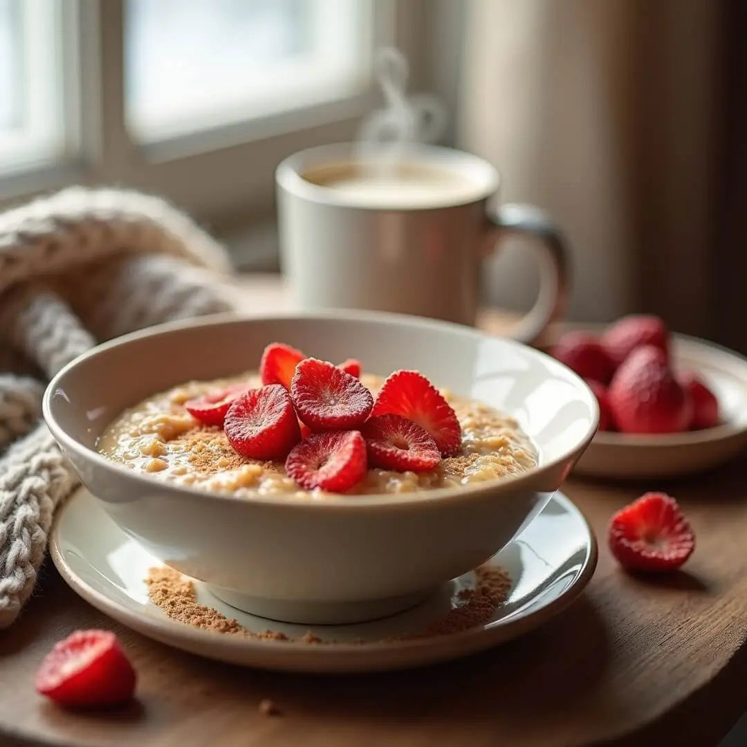 Winterlich-cremiger Erdbeer-Porridge - fitgrade.ch