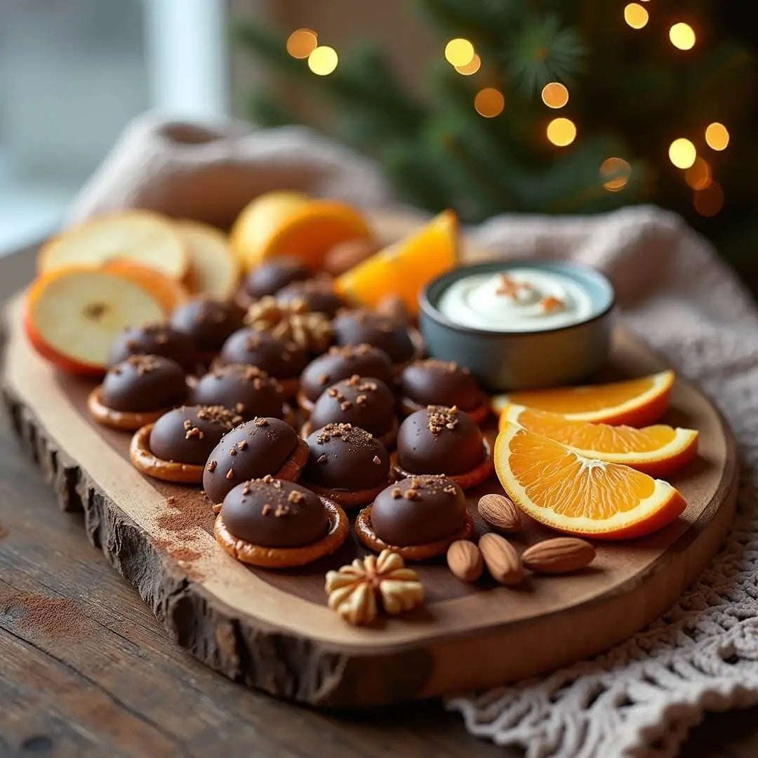 Winterliches Schoko-Brezel-Snackboard - fitgrade.ch