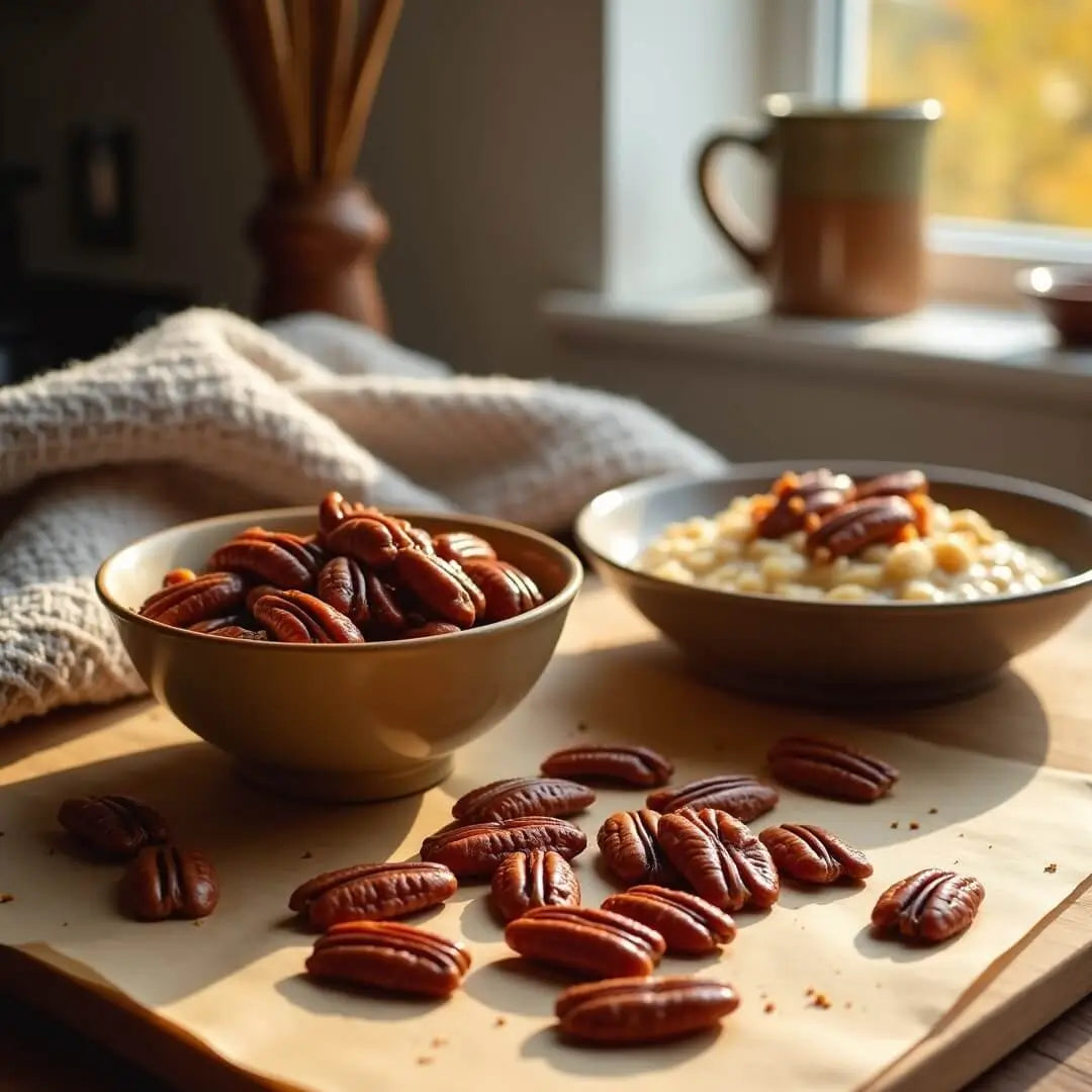 Knusprig-karamellisierte Pekannüsse für warme Frühstücksbowls - fitgrade.ch