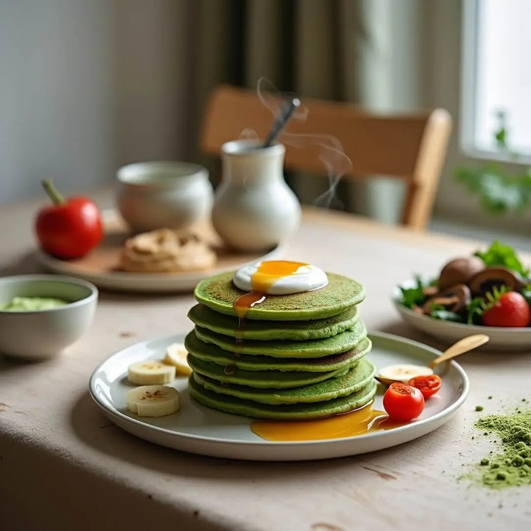 Leuchtend grüne Spinat-Pancakes - fitgrade.ch