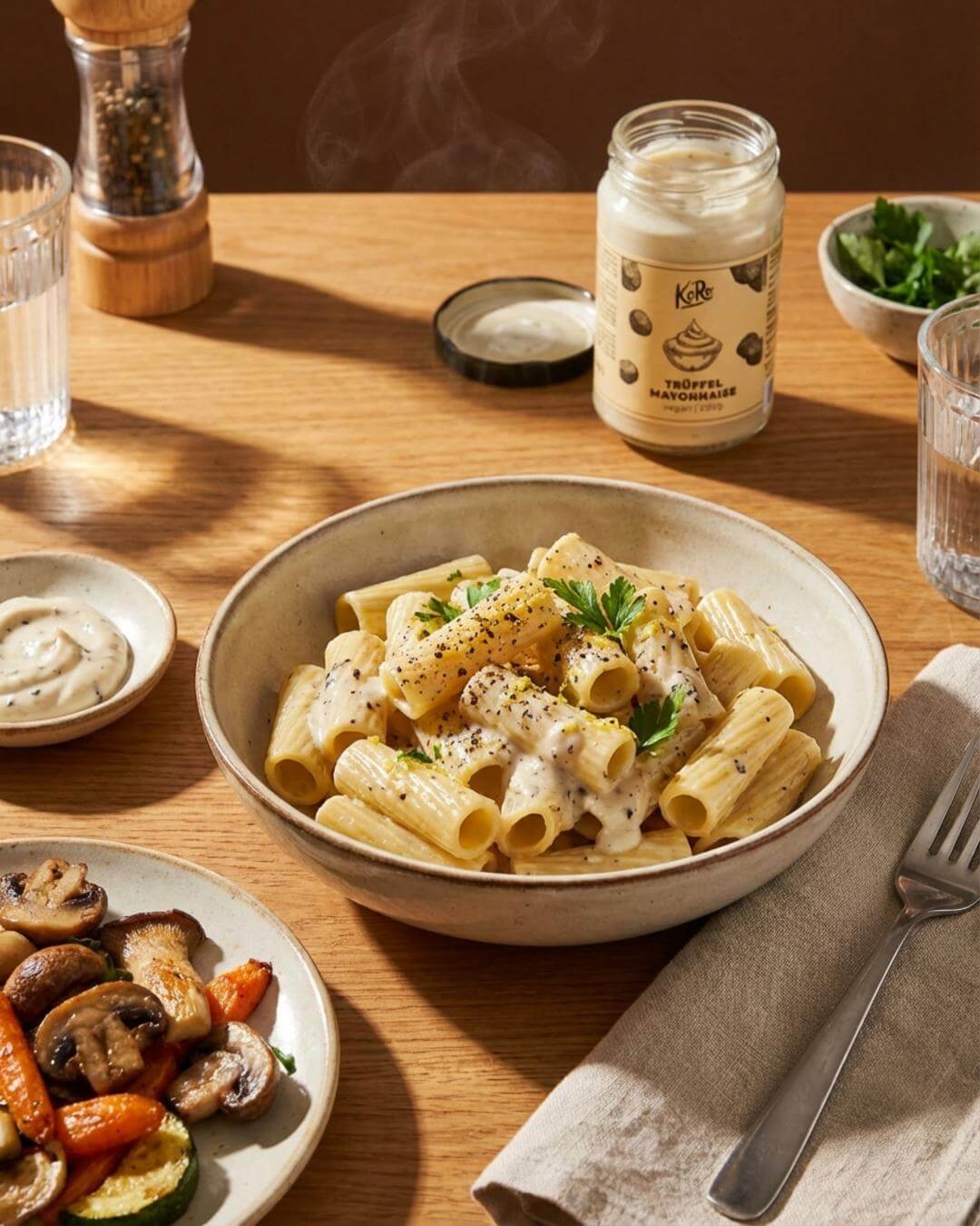 Cremige vegane Trüffel-Pasta - fitgrade.ch