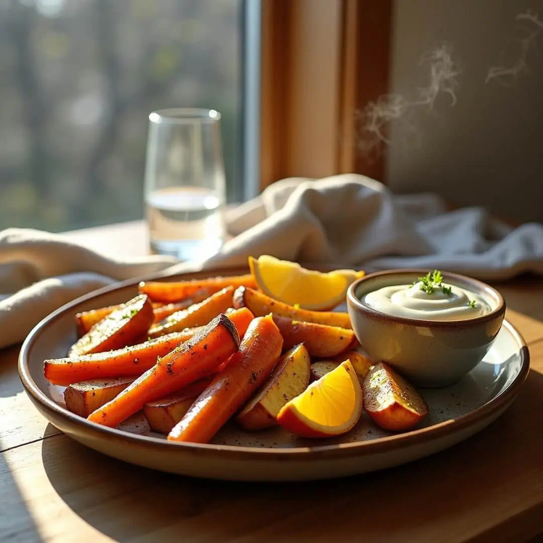 Knuspriges Ofengemüse mit Yuzu-Mayo-Dip - fitgrade.ch