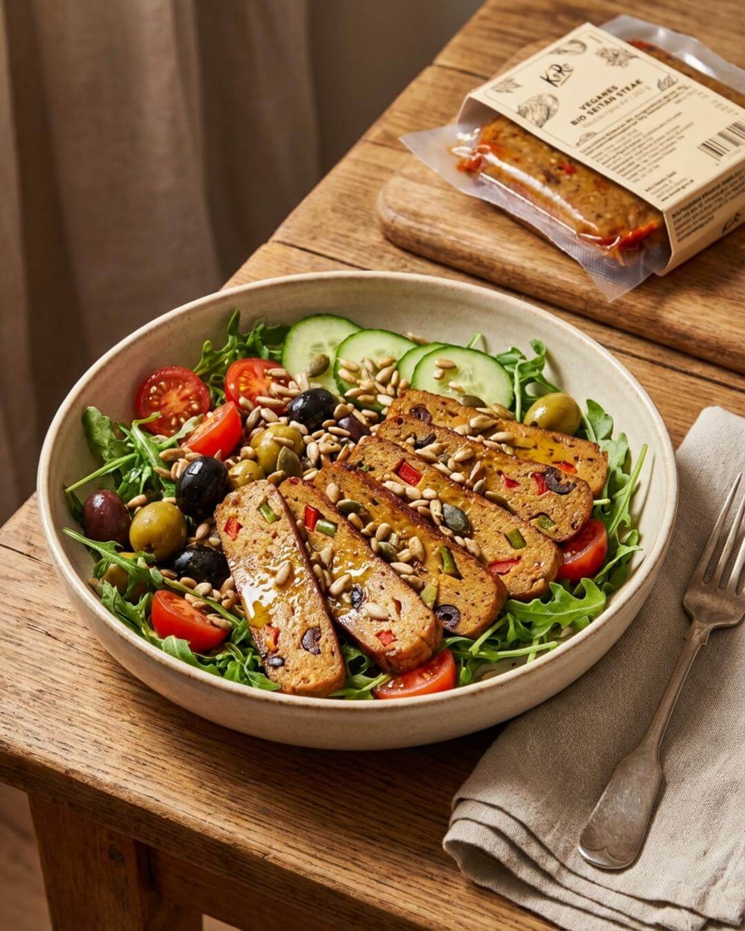 Mediterrane Seitan-Protein-Bowl - fitgrade.ch